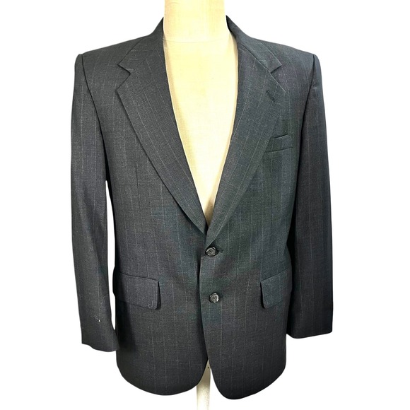 Sterling & Hunt Sport Coat Mens 38R Premier Edition Gray Pinstripe Suit Blazer‎ - Picture 1 of 11